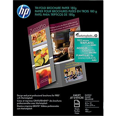 hp brochure paper fold tri glossy staples gift